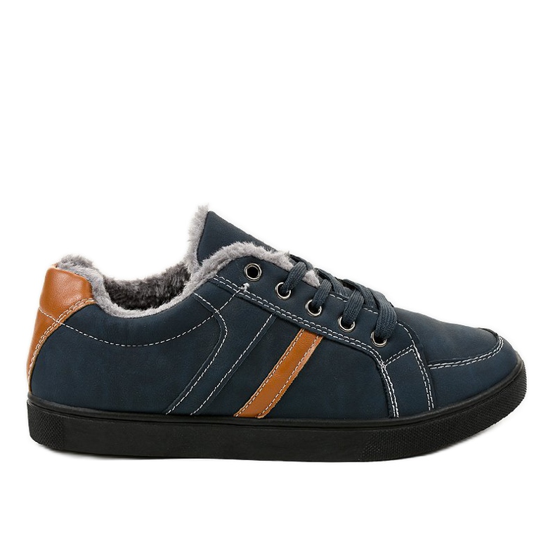 Baskets homme bleu marine avec fourrure E756M-2 Baskets homme bleu marine avec fourrure E756M-2