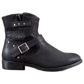 Groto Gogo Bottines Ajourées Avec Boucle le noir