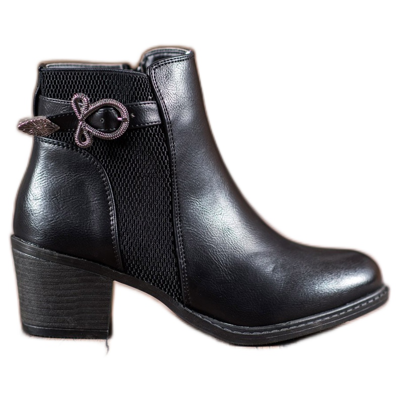 Abloom Bottes avec boucle décorative le noir