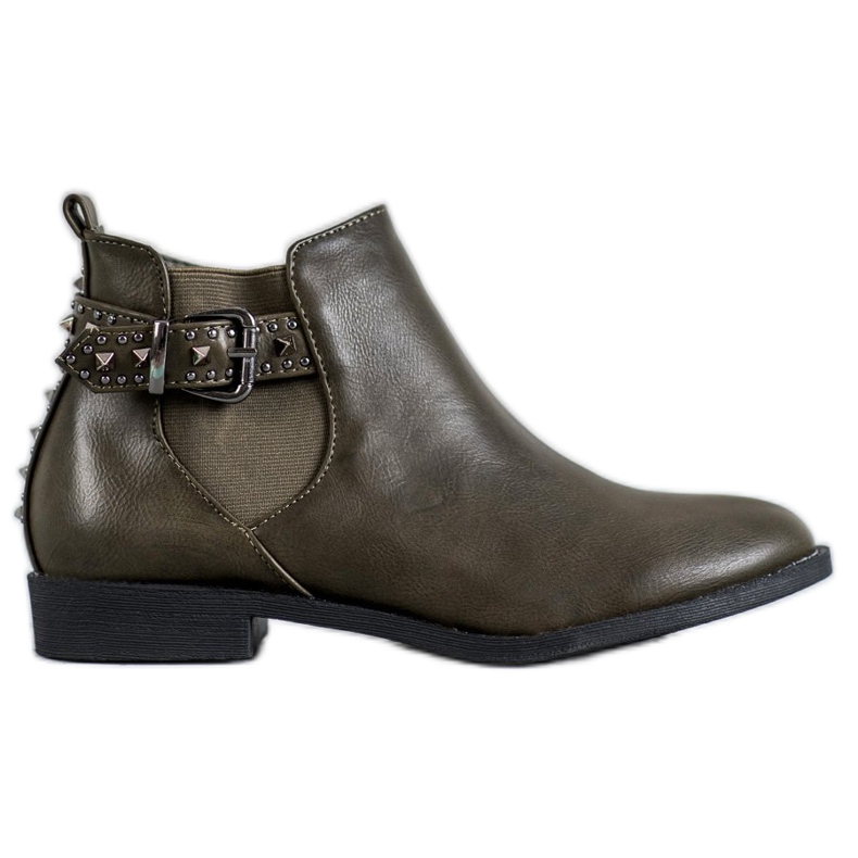 SHELOVET Bottines Chelsea vertes à strass