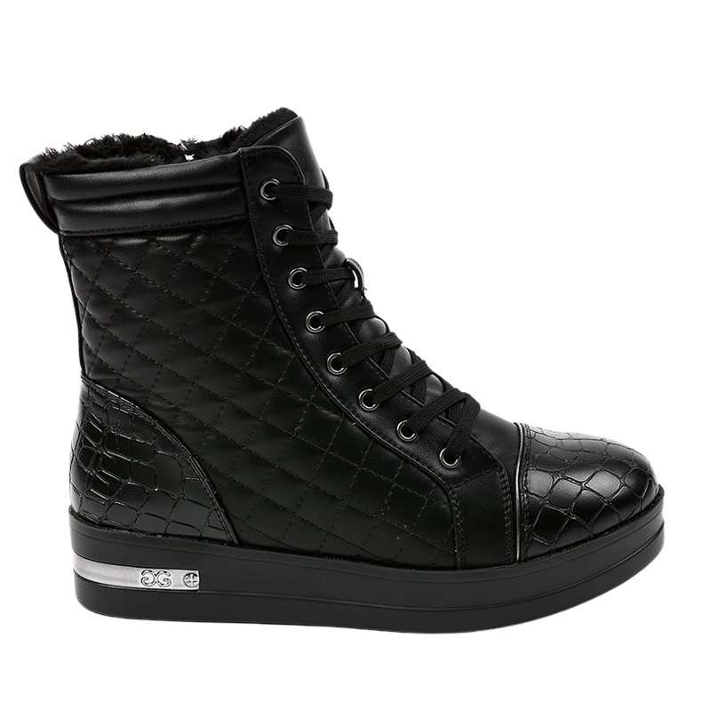 Baskets isolées noires avec une fermeture éclair 9015-1 le noir