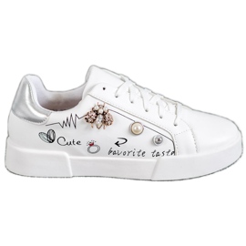 Bestelle Chaussures de sport avec ornements blanc