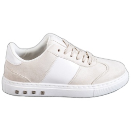 Emaks Baskets Avec Strass blanche brun