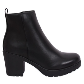 Noir BM172 Bottines unies noires à talons hauts le noir