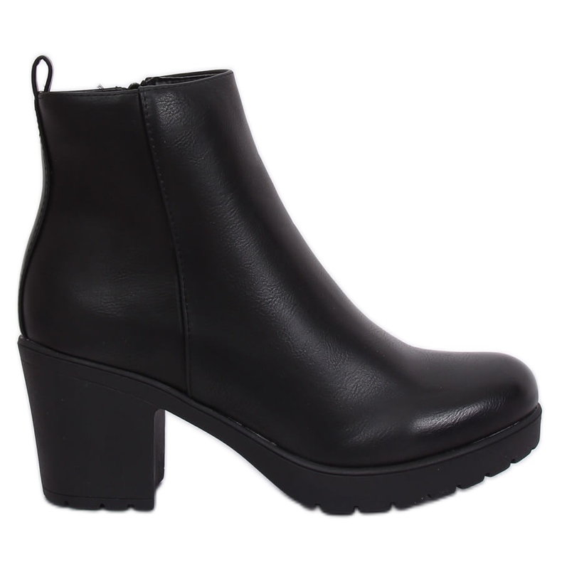 Noir BM172 Bottines unies noires à talons hauts le noir