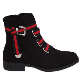 Bottes noires plates pour femmes 1706 Noir le noir