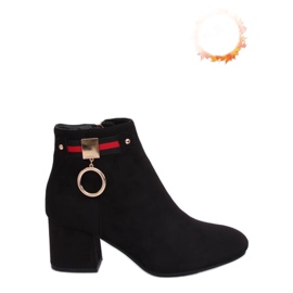 Bottines noires à talons B8816-1 Noir le noir