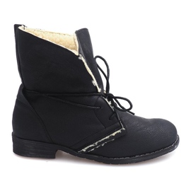 Bottines à Lacets Avec Fourrure 8848 Noir le noir