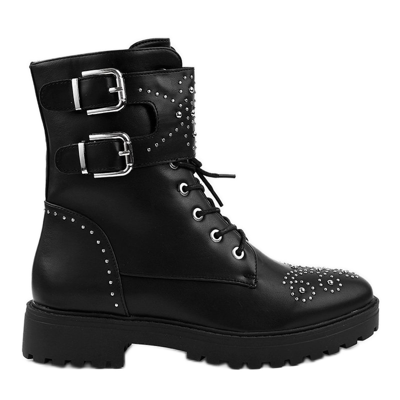 Bottes hautes noires pour femmes avec fermeture éclair A-321 le noir