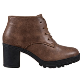 SHELOVET Bottes à lacets sur la plate-forme brun multicolore