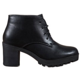 SHELOVET Bottes à lacets sur la plate-forme noir