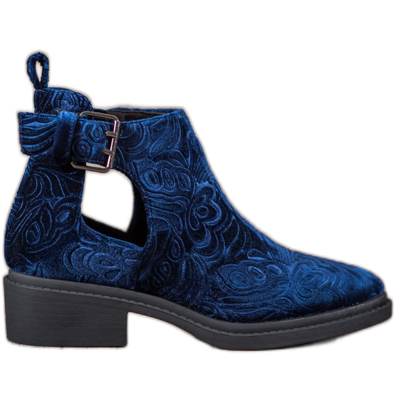 Corina Bottes en velours le noir bleu