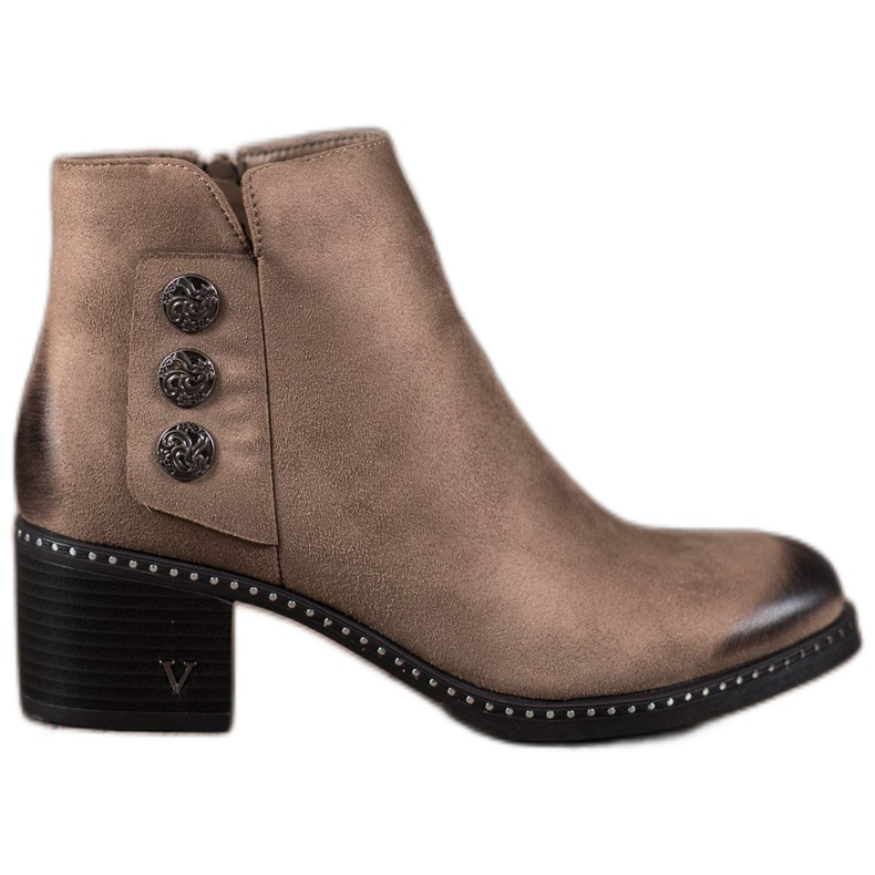 Vinceza Bottines en daim sur un bar brun