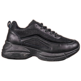 SHELOVET Chaussures de sport brillantes noir