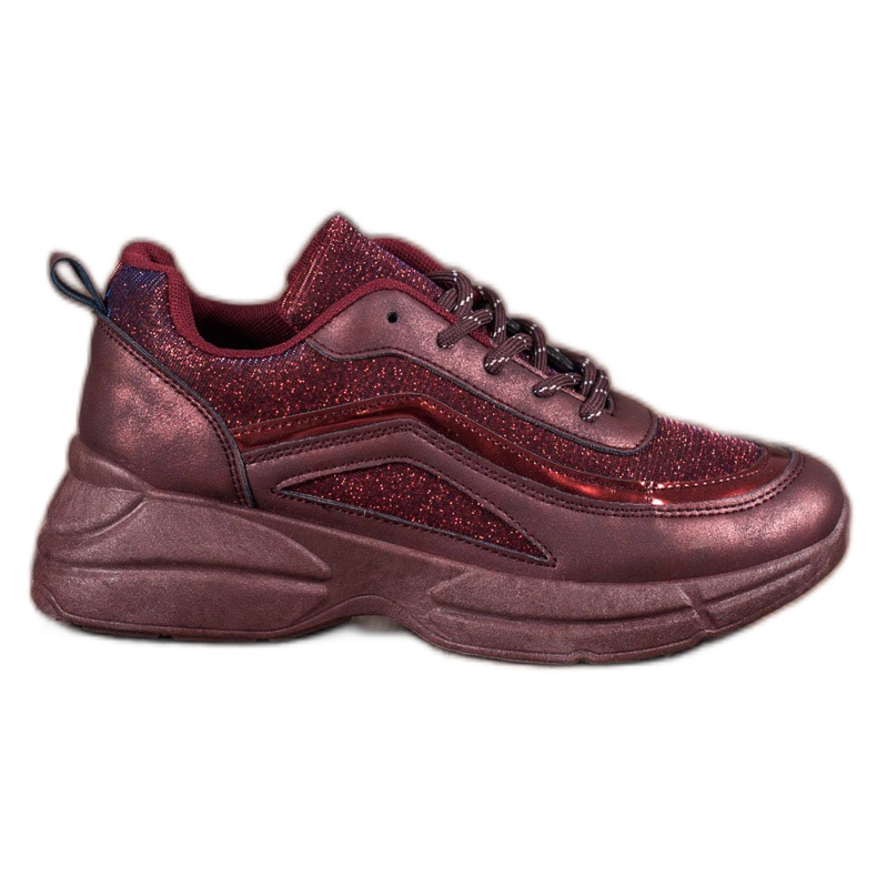 SHELOVET Chaussures de sport brillantes rouge