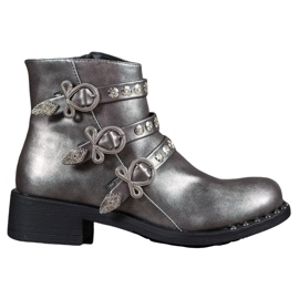 Forever Folie Bottes à clous gris