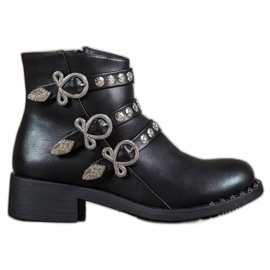 Forever Folie Bottes à clous le noir