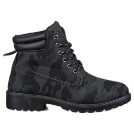Marquiz Trappeurs à lacets Moro noir gris
