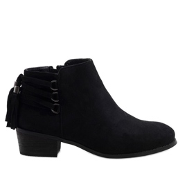 Bottes isolées en daim noir SJ1819-1 le noir