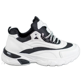 SHELOVET Baskets mode blanche le noir