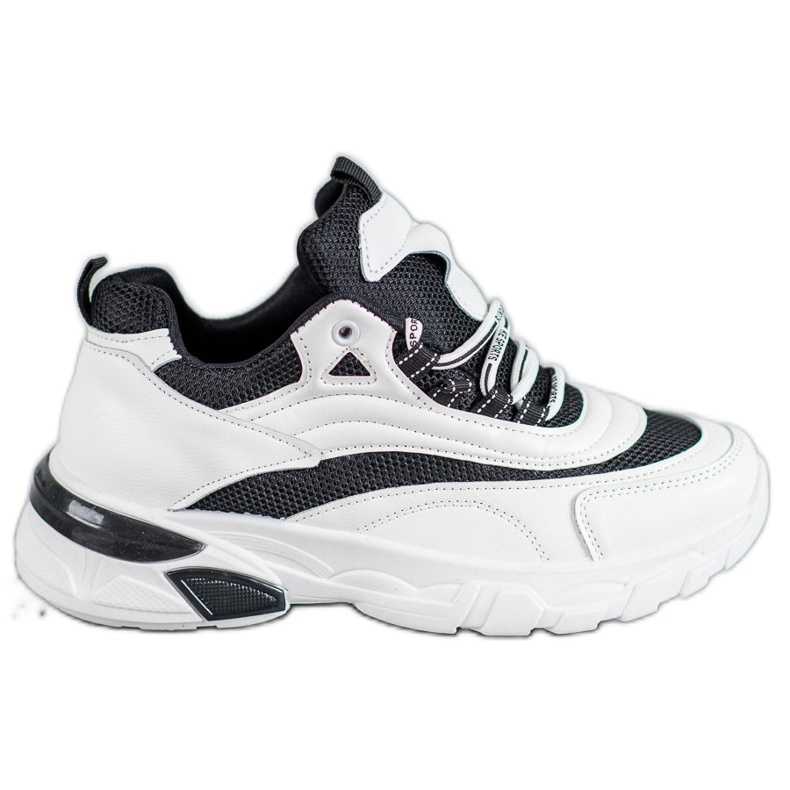 SHELOVET Baskets mode blanche le noir