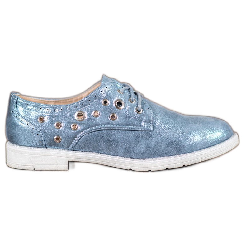 SHELOVET Chaussures nouées avec cuir écologique bleu