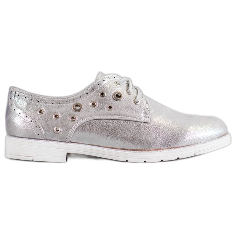 SHELOVET Chaussures nouées avec cuir écologique gris