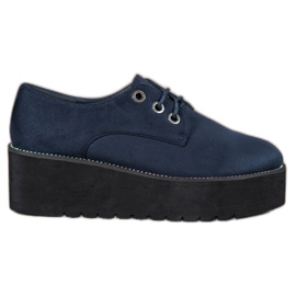 SHELOVET Chaussures en daim sur la plateforme bleu