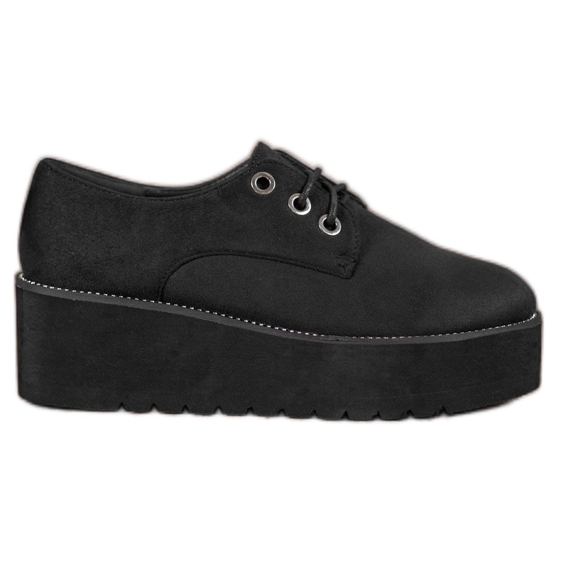 SHELOVET Chaussures en daim sur la plateforme le noir