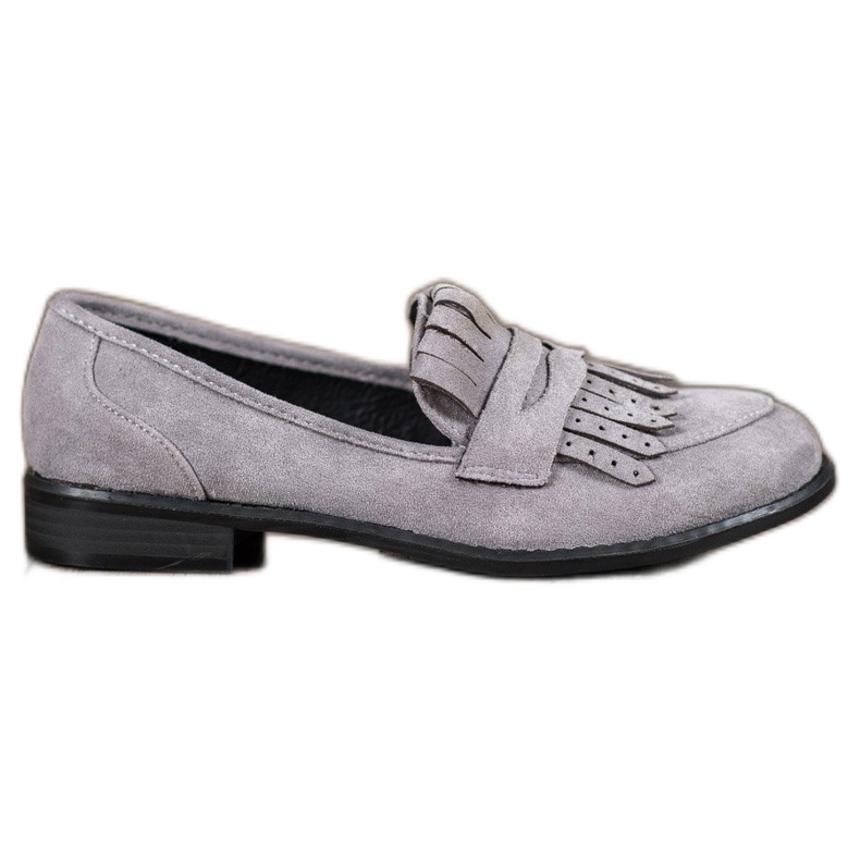 SHELOVET Mocassins à franges gris