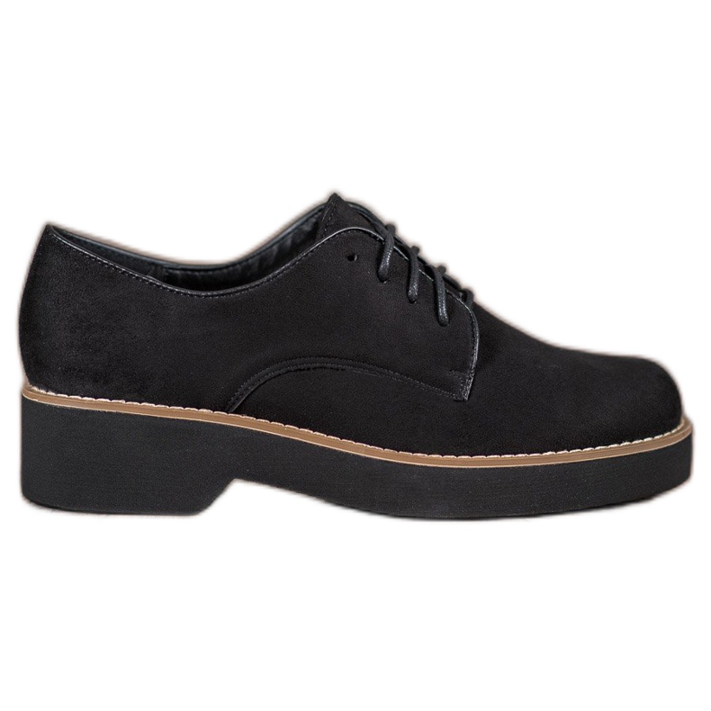 SHELOVET Chaussures en daim noires le noir