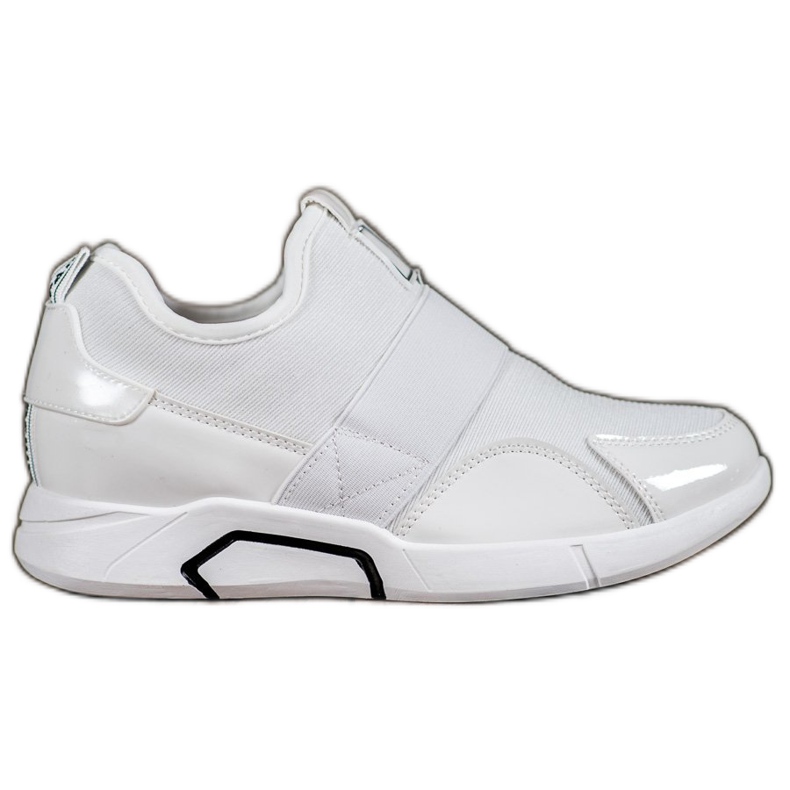 Ideal Shoes Baskets à enfiler à la mode blanche