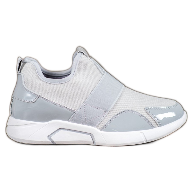Ideal Shoes Baskets à enfiler à la mode gris