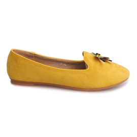 Ballerines en daim à la racine des cheveux 9988 Jaune