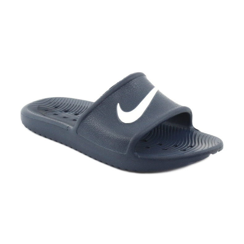 Chaussons Nike Kawa Shower 832528 400 blanche bleu marin