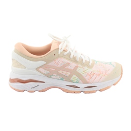 Chaussures de course Asics gel Kayano 24 Lite Show W T8A9N-0101 blanc brun orange vert