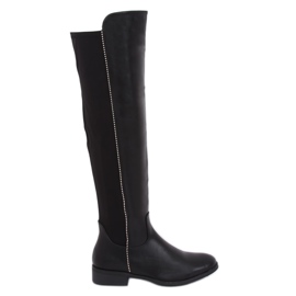 Bottes d'équitation à tige souple noir 17005A-128 Noir