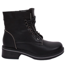 Bottines noires à lacets pour femmes C137 Black le noir