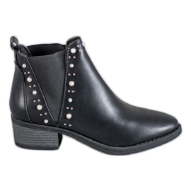 Coco Perla Bottes Avec Des Perles le noir