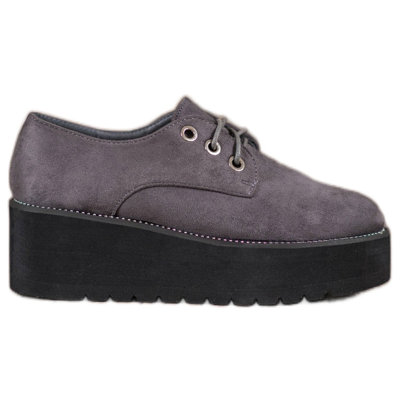 SHELOVET Chaussures en daim sur la plateforme gris
