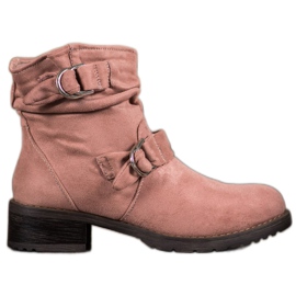 SDS Bottines en daim rose