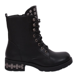 Bottines noires à clous KL-599 Noir le noir