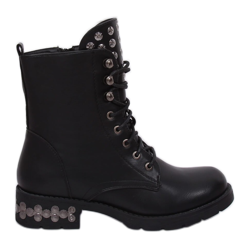 Bottines noires à clous KL-599 Noir le noir