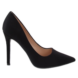 Escarpins sur un talon noir 4014 Noir le noir