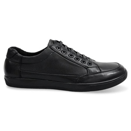 Chaussures en cuir à lacets LJ19 Noir le noir