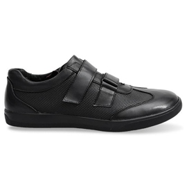 Chaussures en cuir à lacets LJ21 Noir