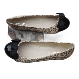Ballerines Avec Noeud 6148 Kaki brun le noir