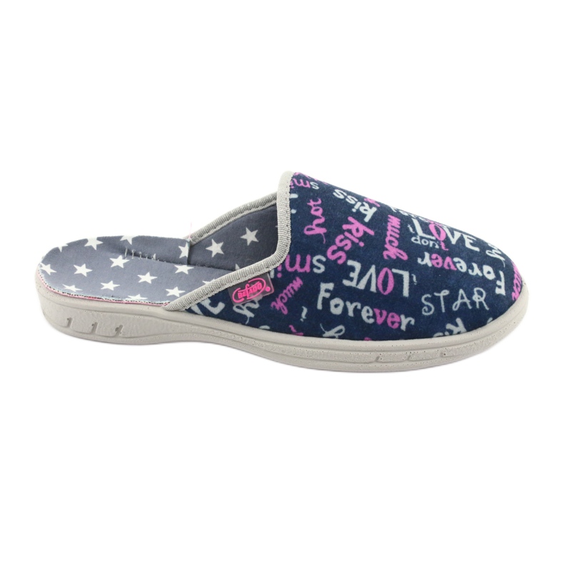 Chaussures enfants colorées Befado 707Y397 bleu marin rose gris