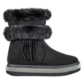 SHELOVET Bottes de neige à franges noir