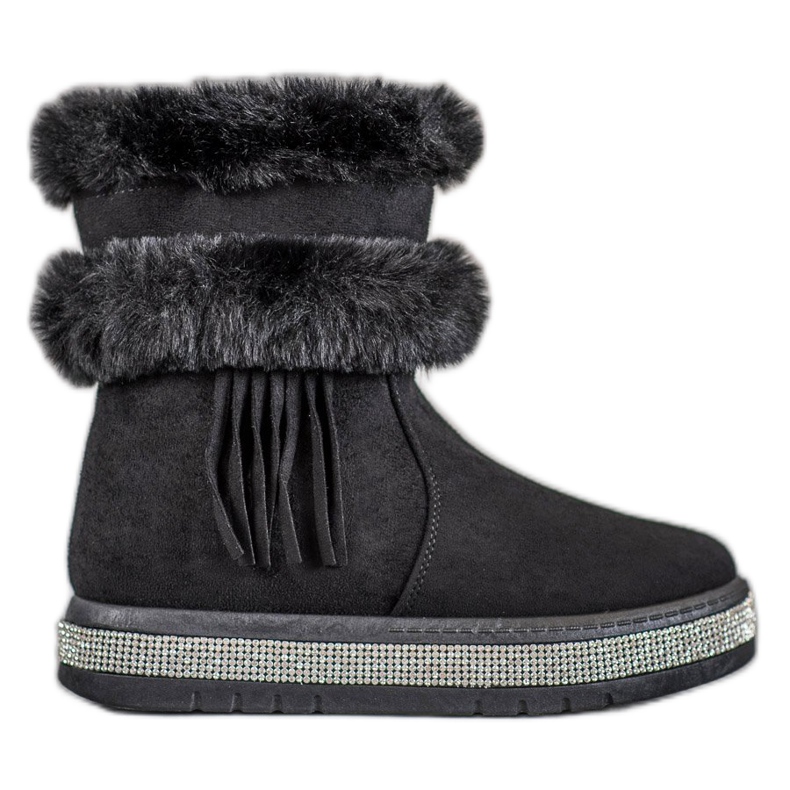SHELOVET Bottes de neige à franges le noir